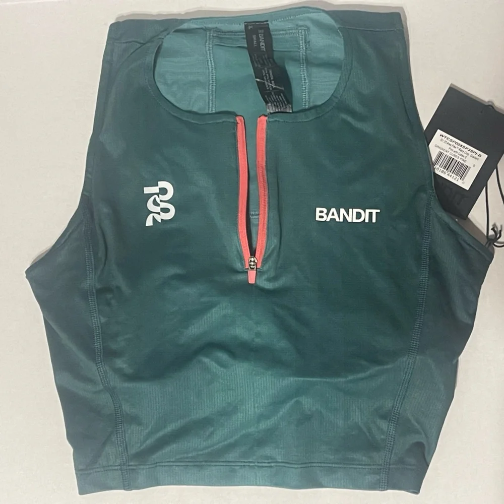 Bandit Ares Flex Zip Front Race Crop - Size Small - Gradient Print Pine - NWT - Picture 2 of 4